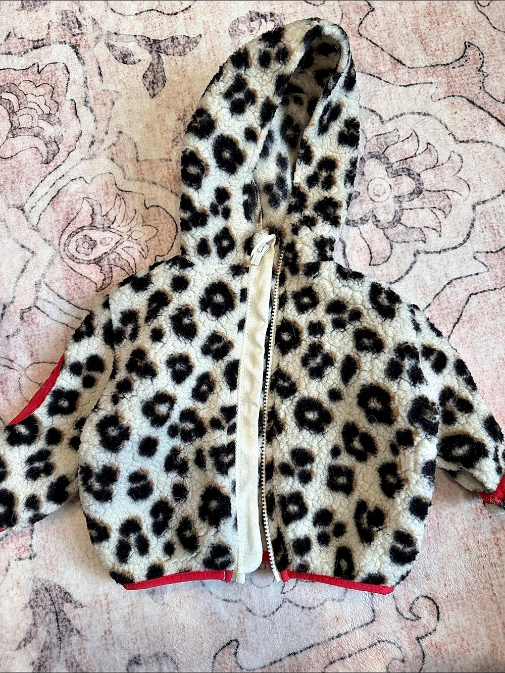 Old Navy Girls Leopard Print Fleece Jacket Brown & Black Girls 12/18